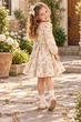 Сукня вельветова Little Bloom Беж квіти 110 см - изображение 2