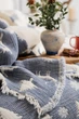 Муслінове новорічне покривало Saheser Merry 240 х 260 см. Navy Blue синій - зображення 4