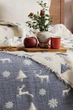 Муслінове новорічне покривало Saheser Merry 240 х 260 см. Navy Blue синій - зображення 5