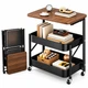 Раскладной журнальный столик на колесиках с двумя корзинами Modern Table (MT-76562) 73×45×30см Brown - изображение 3