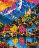 Картина за номерами Яскраві доми біля озера 40x50 BS54706 - зображення 1