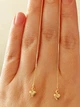 Позолочені сережки-протяжки позолота (10956) - зображення 4
