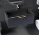 Тумба подвесная Status Vista 80 Антрацит, с умывальником Aria Low 80 Black - изображение 1