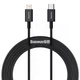 Кабель для Iphone на 2м. Type-C to Lightning Superior Series 2.4A Black, Baseus для зарядки та передачі даних (CATLYS-C01) - зображення 1