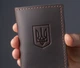 Кожаная обложка на пластиковый айди id паспорт автодокументы права техпаспорт нового образца Velimirovich темно коричневая (шоколад) - изображение 5