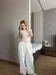Жіночі oversize штани на флісі / Білий 42-46 / BASED 0139750 - зображення 3