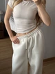 Жіночі oversize штани на флісі / Білий 42-46 / BASED 0139750 - зображення 10