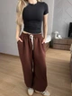 Жіночі oversize штани на флісі / Шоколад 42-46 / BASED 0139770 - зображення 1