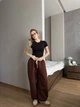 Жіночі oversize штани на флісі / Шоколад 42-46 / BASED 0139770 - зображення 3