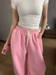 Женские oversize штаны на флисе / Розовый 42-46 / BASED 0139720 - изображение 8