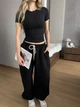 Женские oversize штаны на флисе / Черный 42-46 / BASED 0139700 - изображение 10