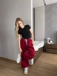 Женские oversize штаны на флисе / Красный 42-46 / BASED 0139730 - изображение 3