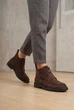 Ботинки женские Fashion коричневые из экозамши на флисе 352160_38 (24.5 см) - изображение 1