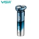 Электробритва VGR V-392 BLUE, роторная, 3 плавающие головки, LED-дисплей, влагозащита - изображение 4