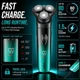 Электробритва VGR V-391 GREEN, 3 плавающие головки, выдвижной триммер, LED-дисплей, влагозащита - изображение 9