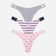Набор трусиков танга женских хлопковых Victoria's Secret 291938704 XS 3 шт Серый/Розовый (1162844728) - изображение 1