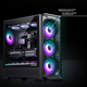 Материнська плата PHANTEKS G400A Black Mid-Tower ATX, корпус із бічними скляними панелями та системою водяного охолодження (4 вентилятори 140 мм/сітчаста панель/підтримання водяного охолодження 360 мм/5090) - зображення 8