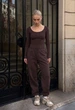 Жіночі спортивні штани Стаф коричневі на флісі з логотипом Staff yo brown logo fleece M (408531) - зображення 1