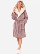 Халат женский больших размеров с капюшоном зимний BARWA garments 0411 2XL Капучино (2110004115650) - изображение 1