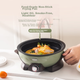 Електрична гаряча каструля ERNTE Small Green Pot 2L, електрична сковорода, електрична пароварка, багатофункціональна плита для домашнього використання, підходить для 2-3 осіб, набір сковороди + пароварки EHP-25012S оливково-зеленого кольору - зображення 4