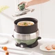 Електрична гаряча каструля ERNTE Small Green Pot 2L, електрична сковорода, електрична пароварка, багатофункціональна плита для домашнього використання, підходить для 2-3 осіб, набір сковороди + пароварки EHP-25012S оливково-зеленого кольору - зображення 7
