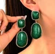Женские сережки с крупными подвесками jewelry Зеленые - изображение 1