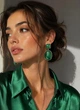 Женские сережки с крупными подвесками jewelry Зеленые - изображение 3