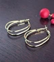 Серьги 2в1 Кольцо и гвоздик две бусины Fashion Jewelry золотистые - изображение 7