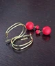 Серьги 2в1 Кольцо и гвоздик две бусины Fashion Jewelry золотистые - изображение 9