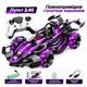 Радиоуправляемая игровая машинка формула 1, 4×4 с LED-подсветкой, дрифтом 360°, omni-колесами, эффектом пара, пультом 2.4GHz и USB-зарядкой, фиолетовый - изображение 2