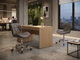 Стул кресло офисное, кожзам/серый, подъемный механизм, металлический каркас, хромированные ножки - изображение 6