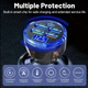 Автомобильная зарядка 3.6A с QC3.0 Прозрачный 5-портовый USB адаптер с дисплеем напряжения - изображение 2