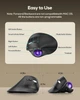 Беспроводная мышь с трекболом Nulea M514 Ergonomic 65° (управление большим пальцем) 4 lvl DPI, Bluetooth/2.4G, 3 устройства - изображение 2