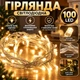 Гирлянда 100 LED Прозрачный шнур Теплый белый - изображение 2