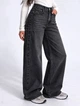Джинсы женские It’s Basic 2499-2W6-1 Wide Leg с вытачками на бедрах 42 черные - изображение 1