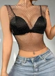 Укороченный топ накидка сетка со стразами G&N Черный 16511 One size XS-M (укр 40-46) - изображение 1
