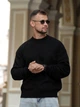 Чоловічий светр теплий вільного крою Oversize чорний S - зображення 4