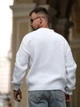 Чоловічий светр теплий вільного крою Oversize білий L - зображення 6