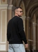 Мужской свитер теплый свободного кроя Oversize черный XL - изображение 6