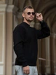 Чоловічий светр теплий вільного крою Oversize чорний S - зображення 7