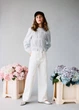 Джинси для дівчинки Mango білий 164 модель Wide leg широкі штанки з декоративним швом спереді - изображение 1