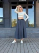 Женская свободная юбка миди с карманами Fashion 42/44 графит - изображение 3