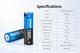 Аккумулятор 14500 Xtar Li-Ion 1300mAh USB-C, 1300mAh, 3A, 3.6V, Button Top, Box - изображение 6