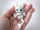 Брелок для ключей Дракончик с подвижным хвостом белый 3D печать - изображение 1