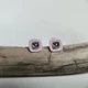 Серебряные серьги LoveR с розовой керамикой в квадратной форме и металлическим акцентом - изображение 8