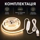 Світлодіодна LED COB стрічка 5 метрів з кнопками регулюванням яскравості USB, білий теплий, світильник для підсвічування, живлення від павербанку 5V, 3000K - зображення 2