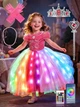 Платье принцессы Light UP с RGB LED подсветкой и аксессуарами для девочек 120см - изображение 2