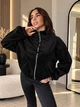 Велюрова кофта Madlen пд12373 чорна 164 - изображение 1