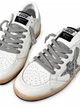 Женские кеды Golden Goose белые с перфорацией, серебристой блестящей звездой и серыми шнурками размер 40 - изображение 2
