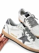 Женские кеды Golden Goose белые с перфорацией, серебристой блестящей звездой и серыми шнурками размер 40 - изображение 3